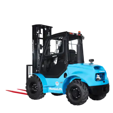 HanseLifter all-terrain forklift HLRT30-XF 4WD side view