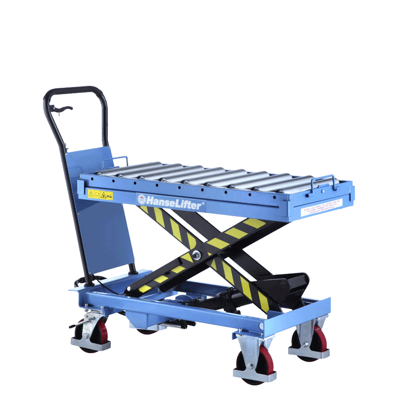 SPSR & SPR scissor lift tables - with roller track - HanseLifter