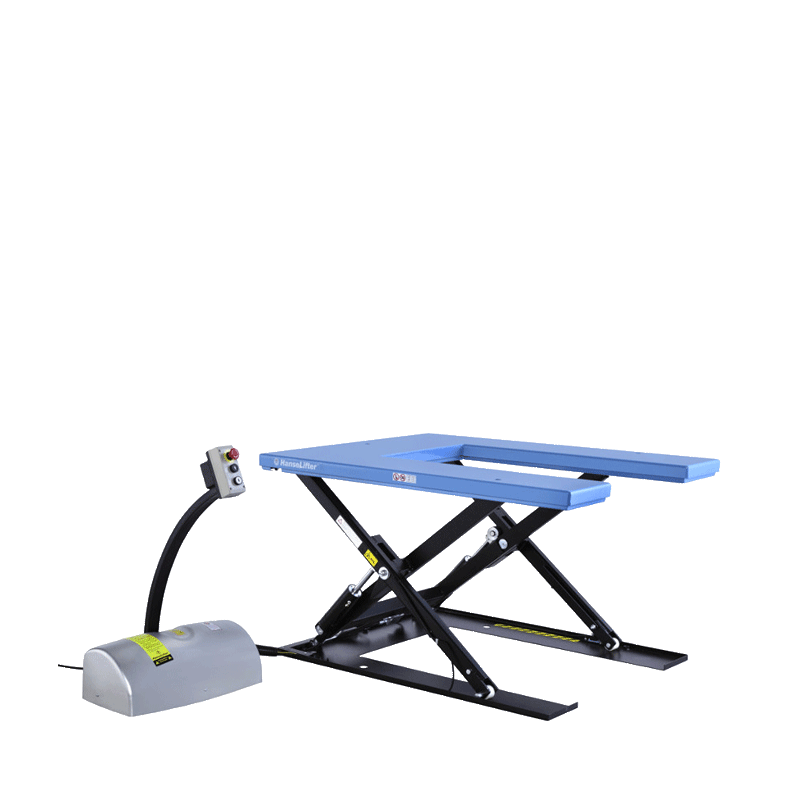 HTF-U Electric U-Shape Low Profile Single Scissor Lift Table - Stationary
